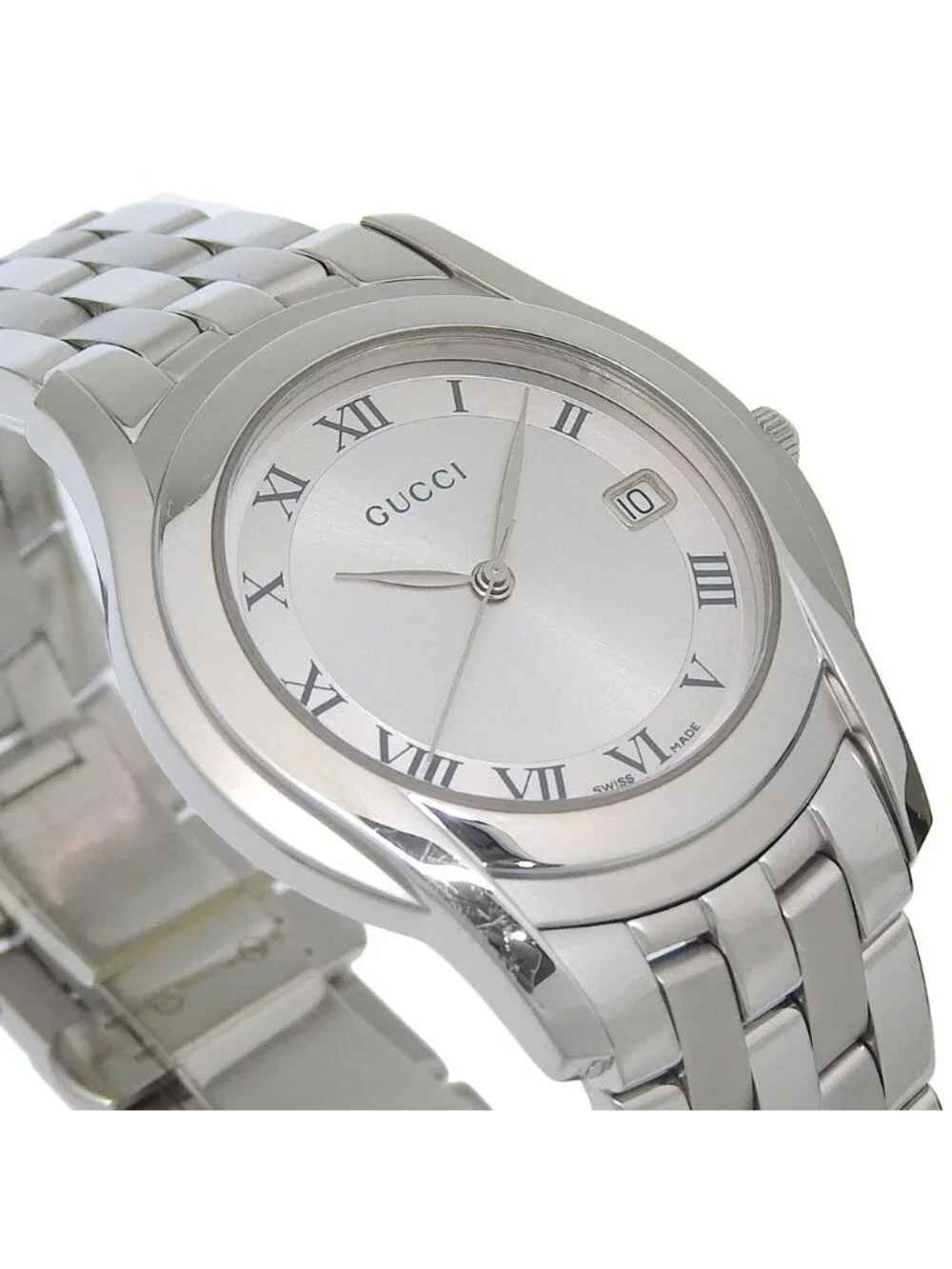 Gucci Class Stainless Steel Quartz Analog Display Silver Dial Watch